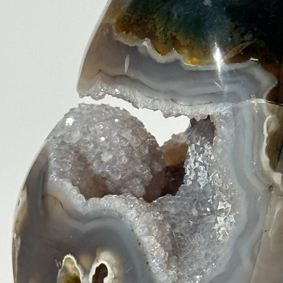 Rare Moss Agate Tear Drop Druzy Crystal 7lbs 2.2oz Earth Land Water Natural Geod - Picture 11 of 15